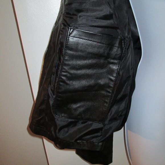 Womens Black Biker Style Leather Jacket NWOT - Picture 11 of 12